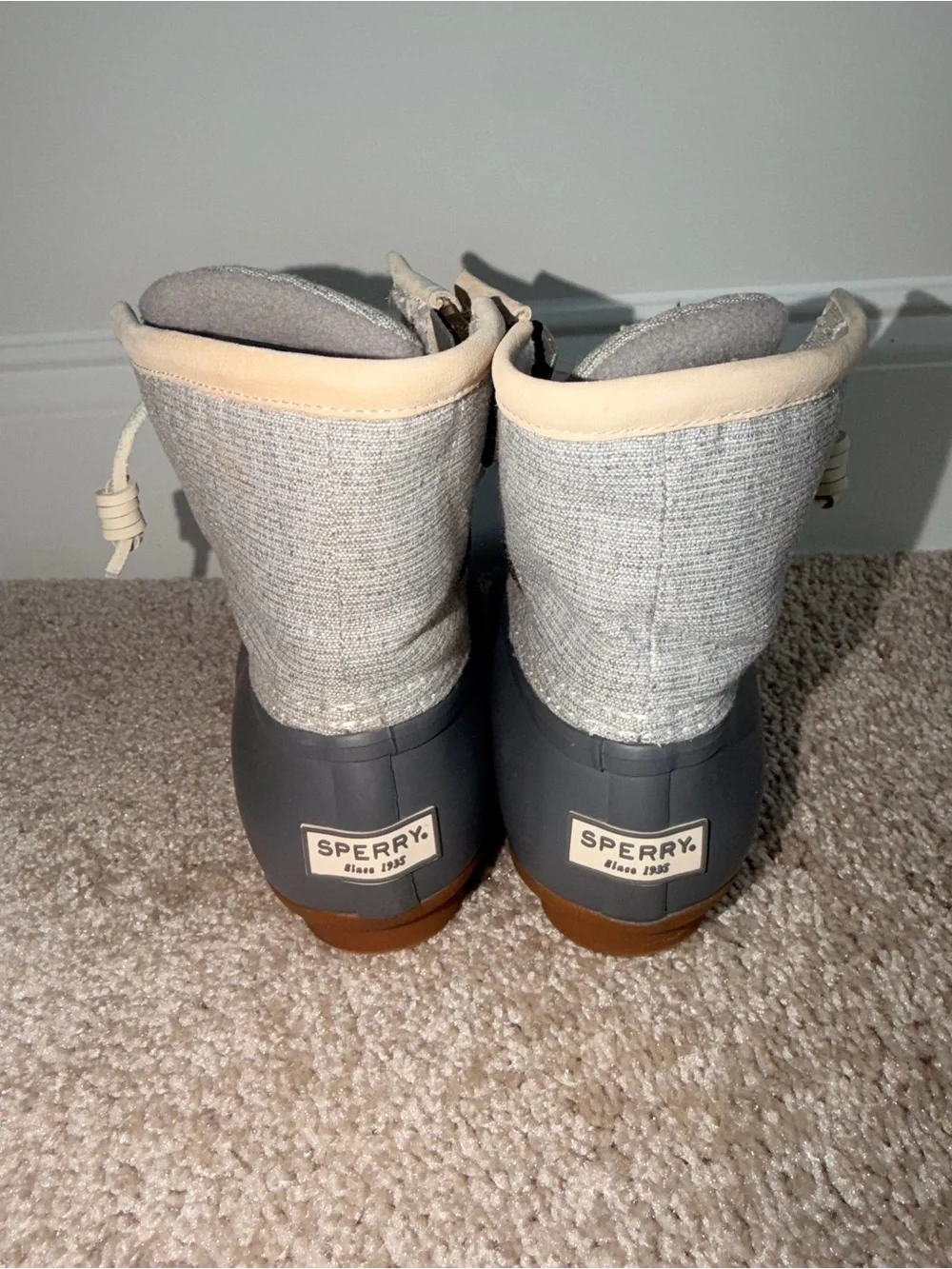 Sperry Kids Gray and Cream Waterproof Duck Boots